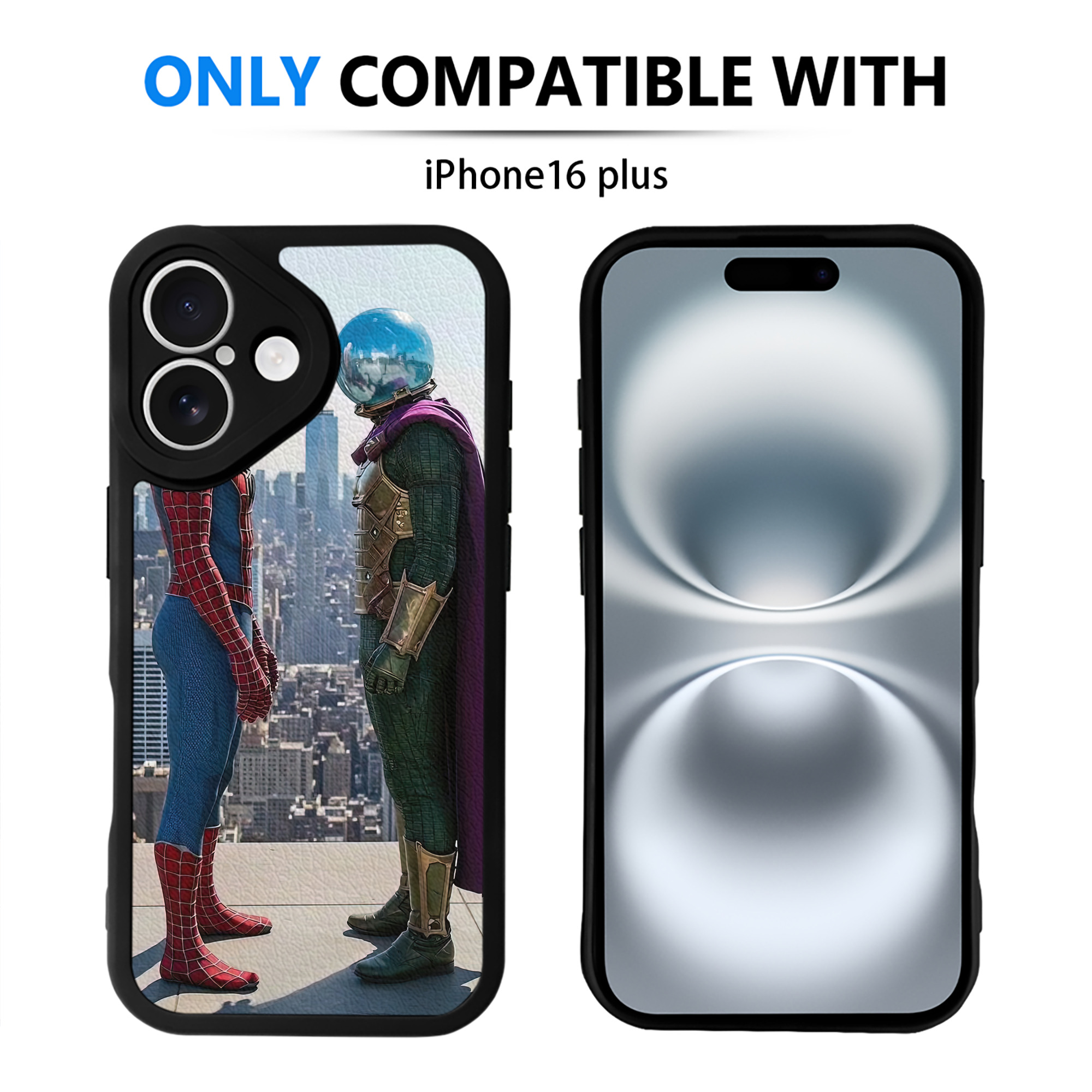 （画像用） Spider Man スパイダーマン 【iPhone 16シリーズ対応】シリコンスマホケース（レザー調） 材質：シリコン